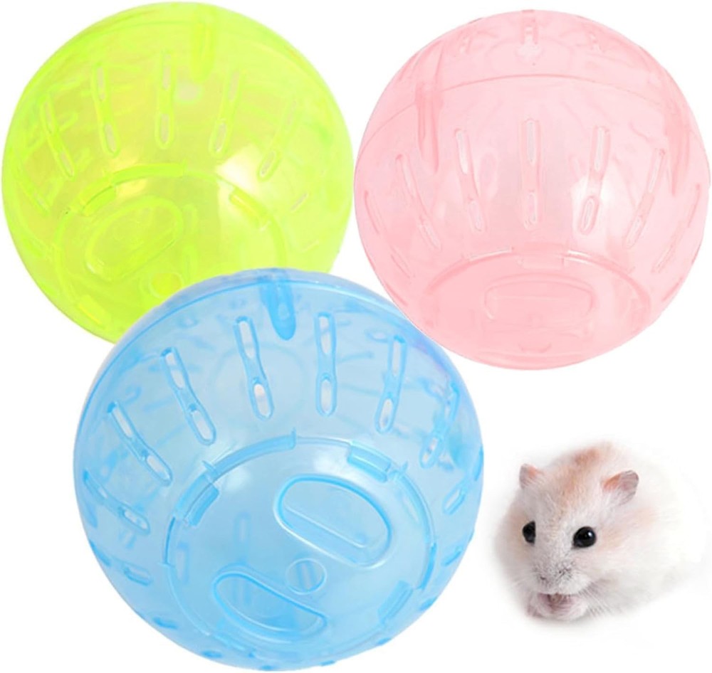 Transparent Silent Exercise Ball Plastic Spinner Hamster Running Wheel, Multi...