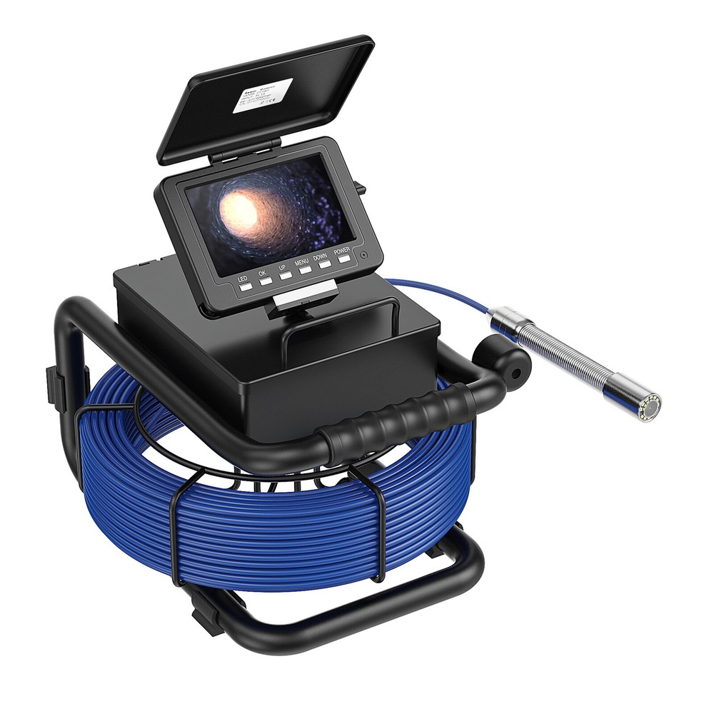 20M Pipe Inspection Camera with 512Hz Transmitter Sewer Camera Self Leveling 5"