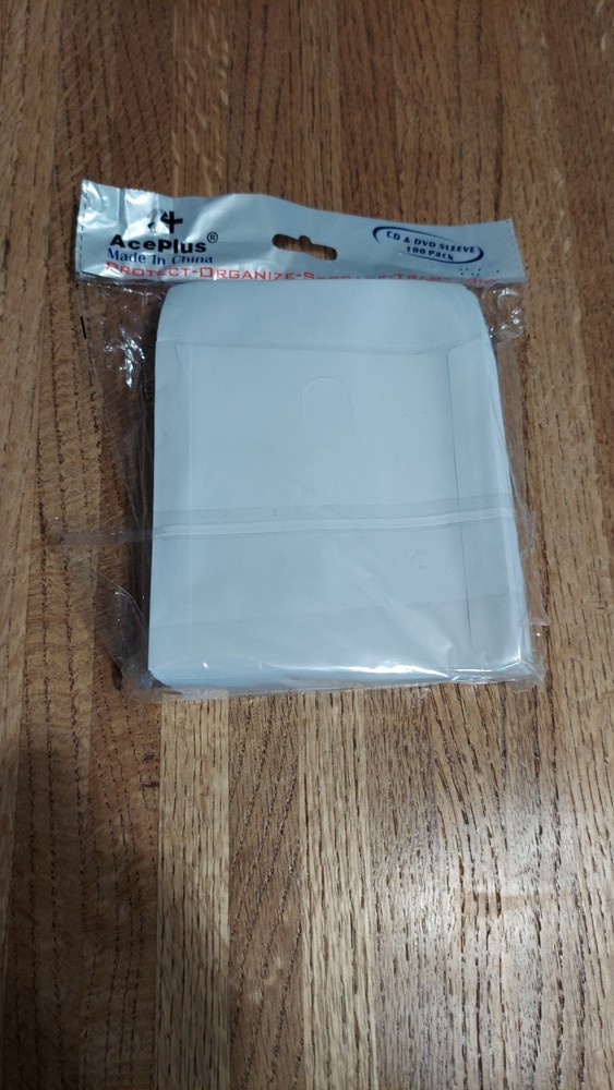 White Paper Sleeves CD/DVD Window with Flap - 100/pkg