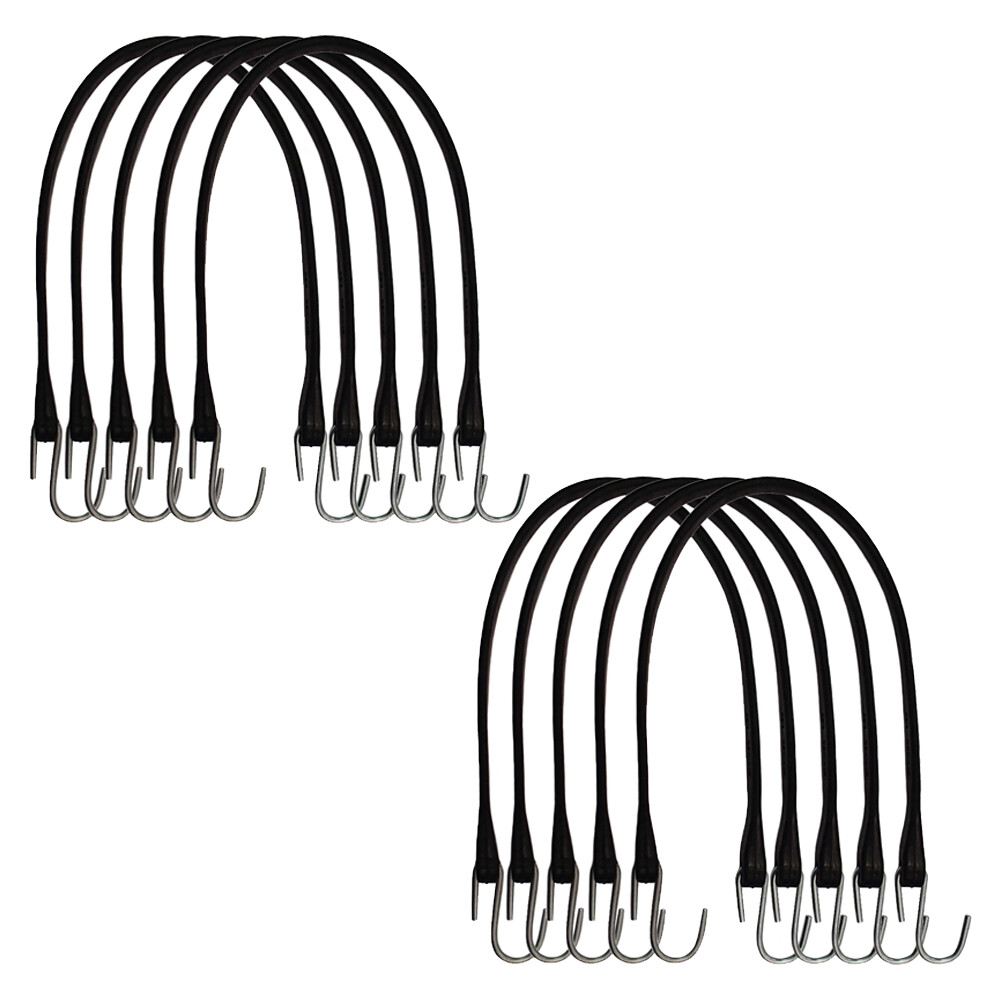 10 21" Rubber Bungee Cords Tie Downs 100% M-Class Rubber Straps