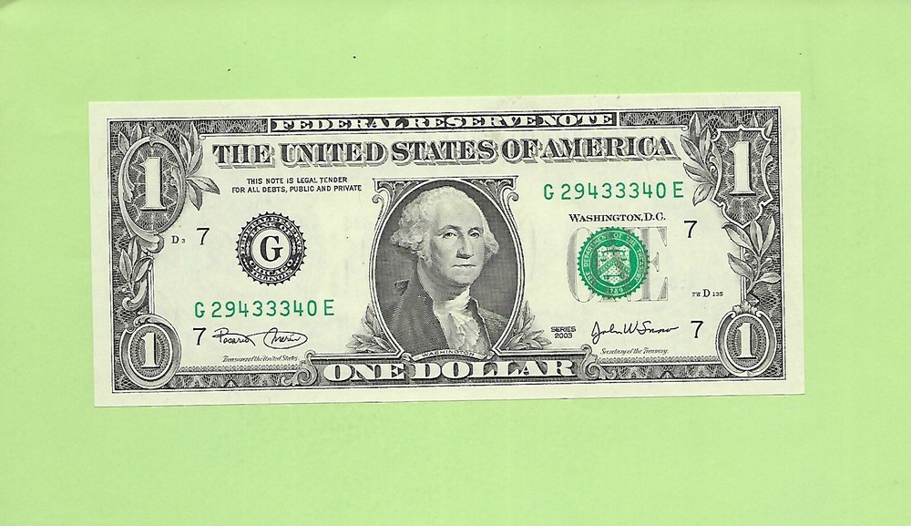 2003 ..UNCIRC $1  G 2943 3340 E  .... 2003 $1  G-E      NICE NOTE       FRN