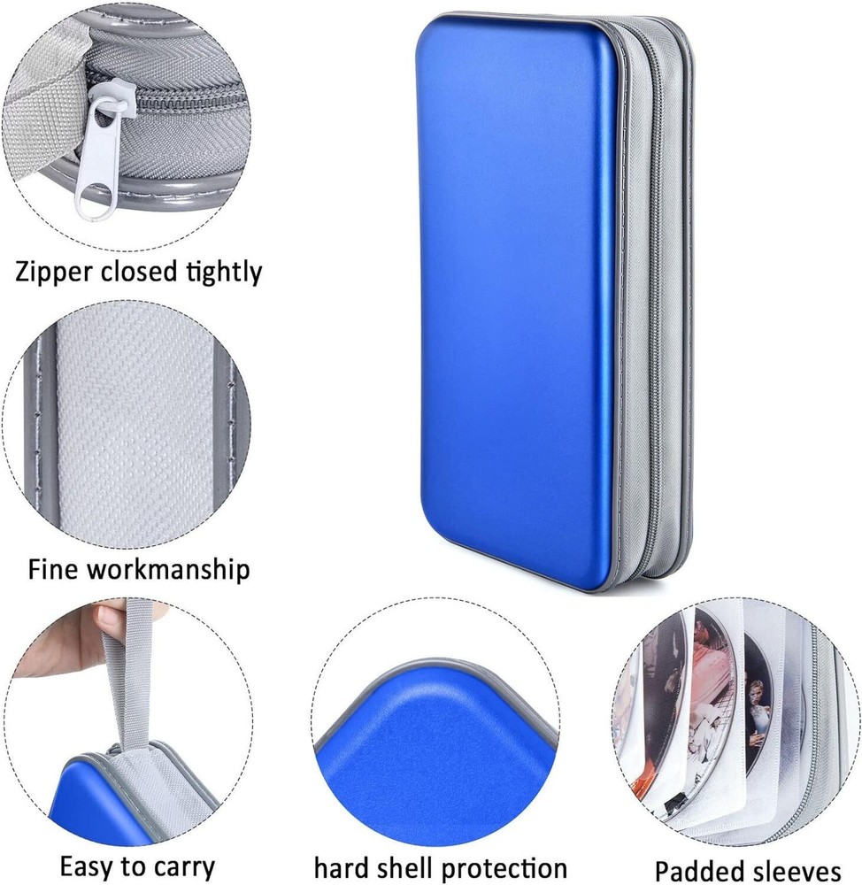DVD Case 72 Capacity CD Case Portable Storage Plastic DVD CD Organizer for Car