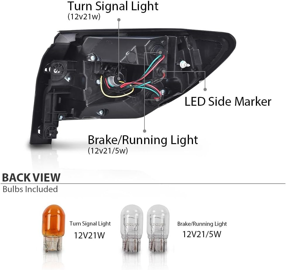 Left Driver Side Outer Tail Light W/Bulbs for Chevy Traverse 2013-2017 GM2804112