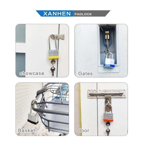 Lock Outdoor Padlocks, Key Lock, Padlocks with Same Key - 60 PACK BLACK