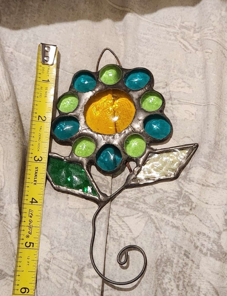 Funky Stained Glass and Wire Flower