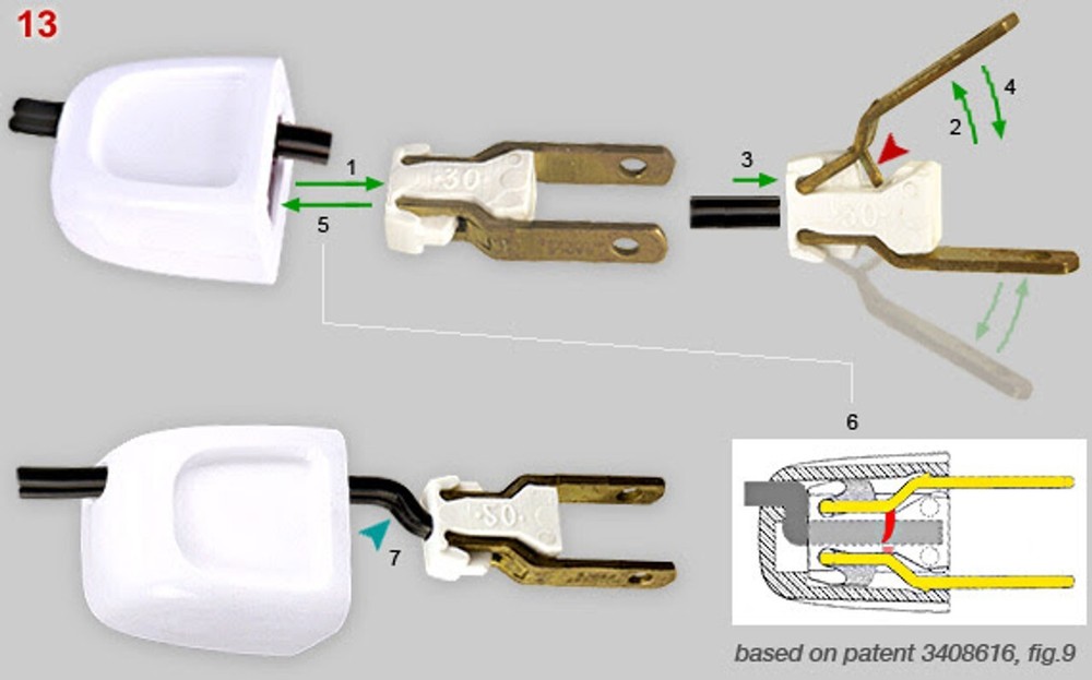 IVORY Quick-connect Plug Polarized for SPT-1 wire LAMP PART