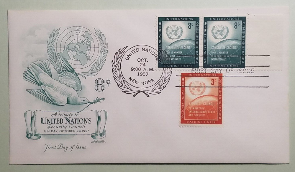 United Nations Security Council 8 cent Artmaster First Day Cover