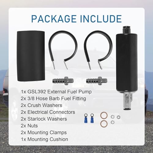 Universal External Inline Performance Fuel Pump Black 255LPH Replacement For