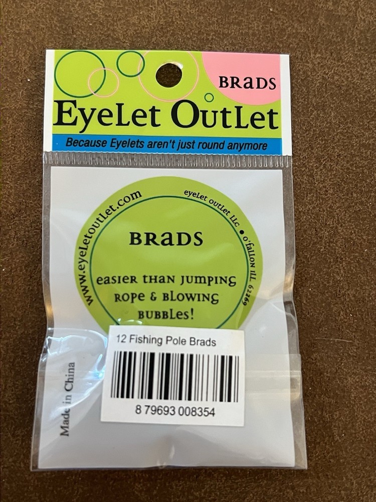 Eyelet Outlet Shape Brads 12/Pkg Fishing Pole Brads