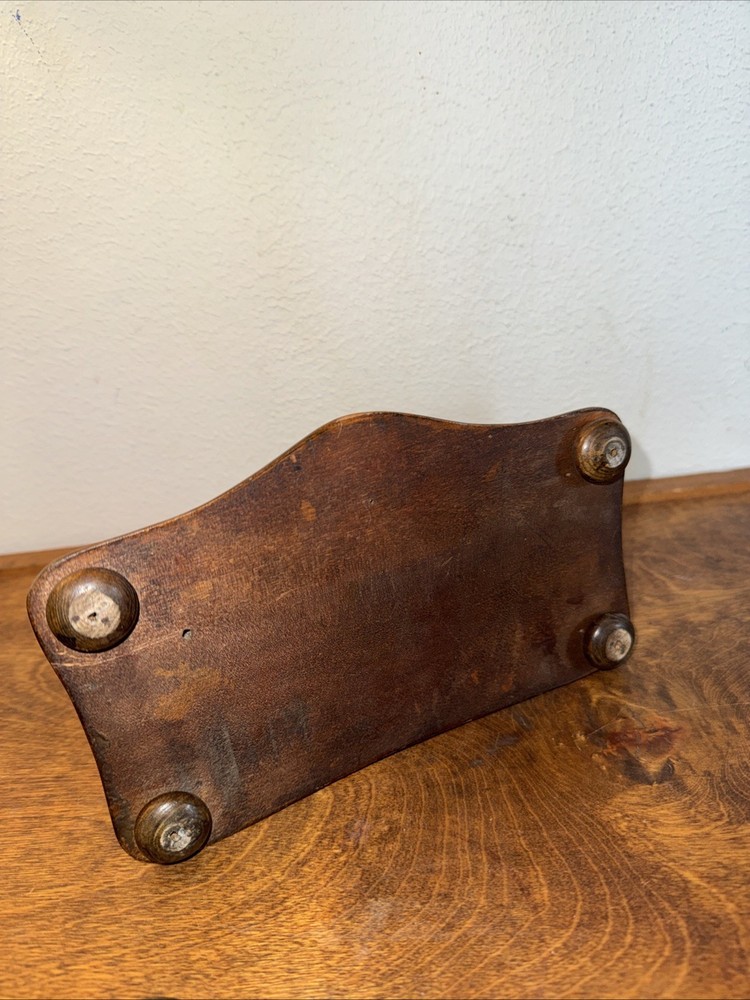 Antique Brass Wood Desktop Postage Scale With 2 Weights