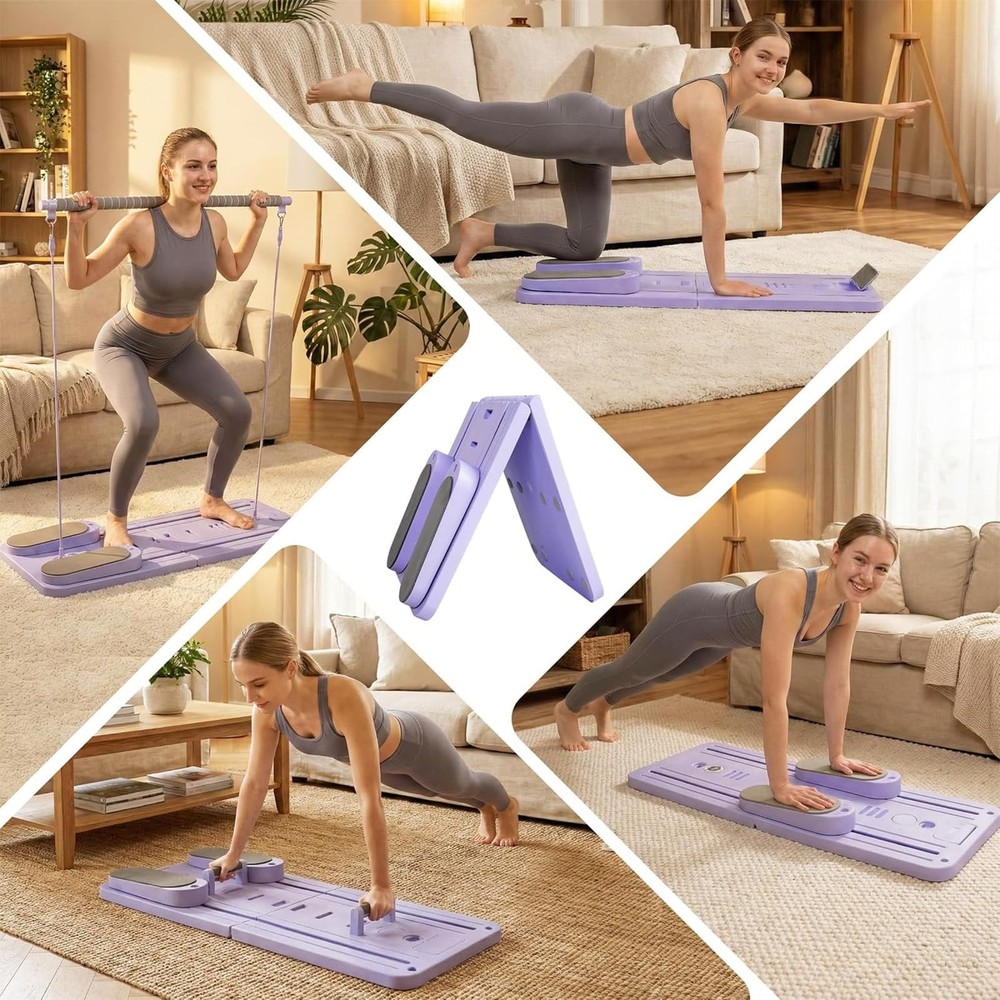 Pilates Board Set - Reformer, Multi-Foldable Reformer Purple