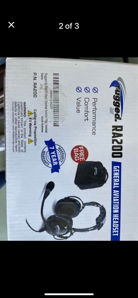 Rugged Air RA200 General Aviation Pilot Headset & Case