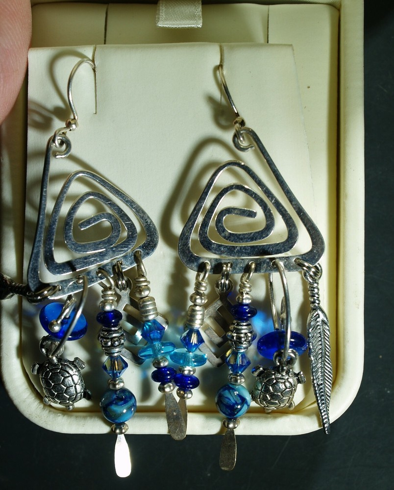 Handmade shephard hook earrings - 1" x 2-1/2" - gently used
