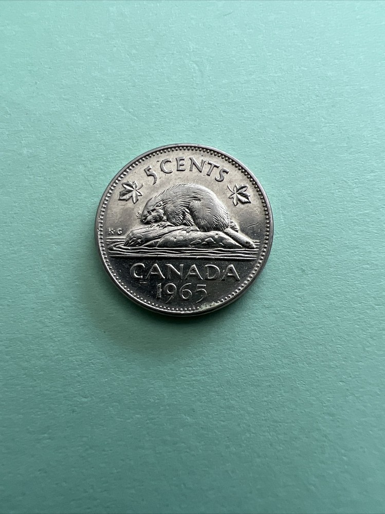 1965 Canada 5 Cents coin circulate.