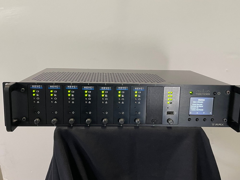 Teradek T-Rax Decoder Base w/ 7 HEVC/AVC (H.265/H.264) Decoder Cards - Used