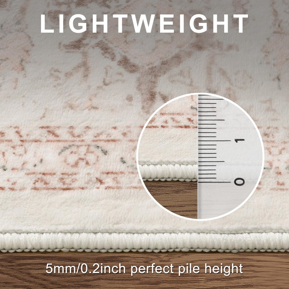 LIVEBOX Pink Area Rug 8x10 - Large 8' x 10' (Rectangular), Medallion