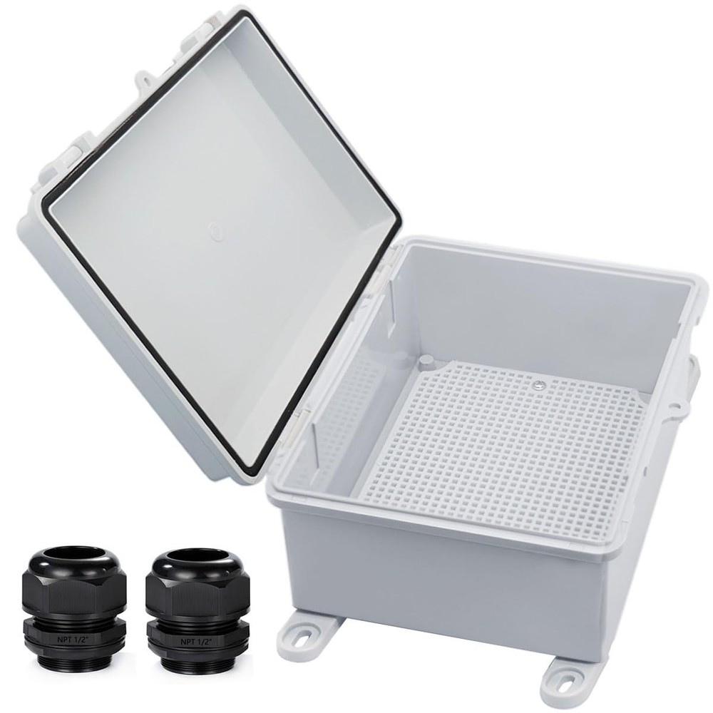 IP67 Waterproof Electrical Box - Outdoor Junction Box with Mounting Plate & Cabl