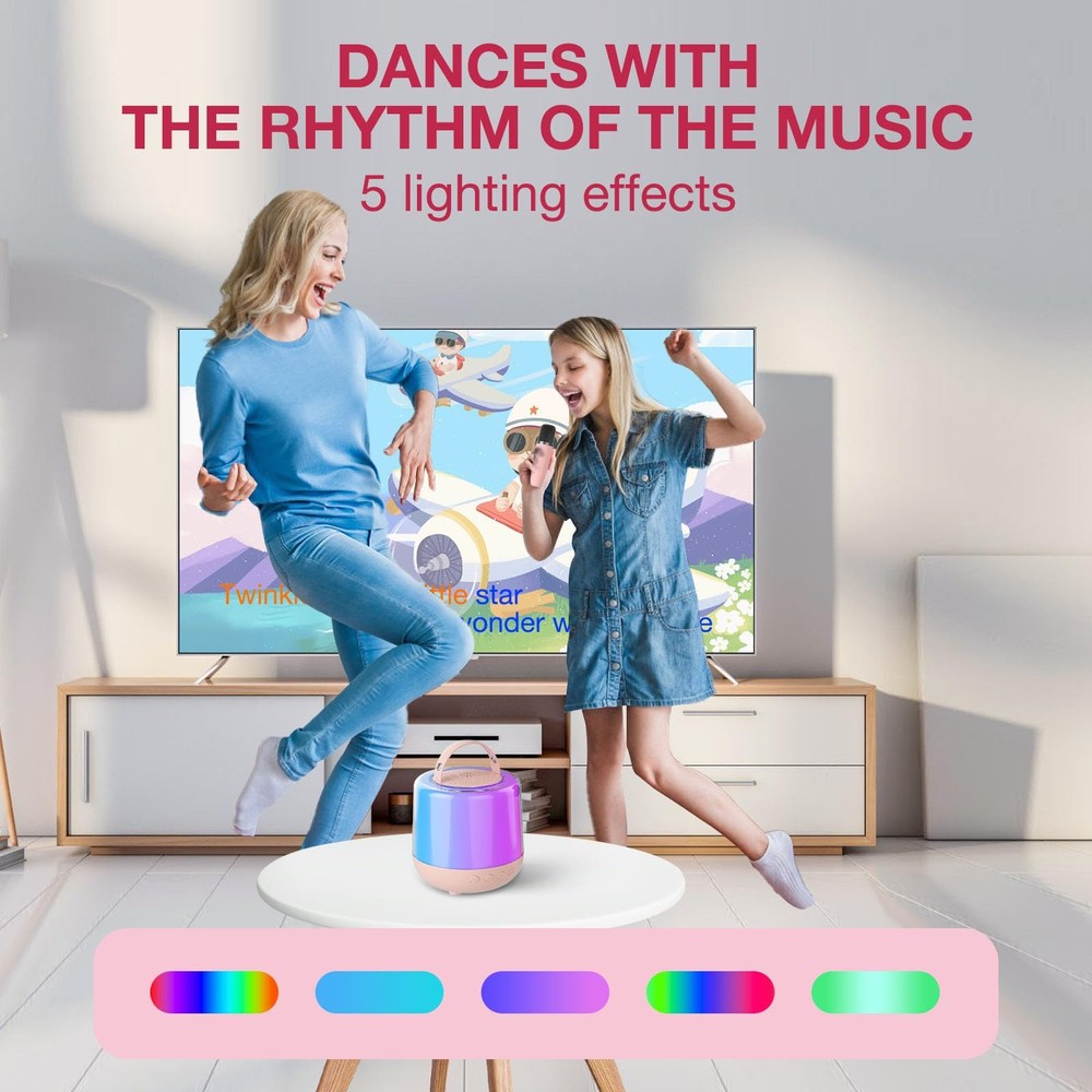 Karaoke Machine for Kids, Portable Bluetooth Speaker with Wireless Microphone...