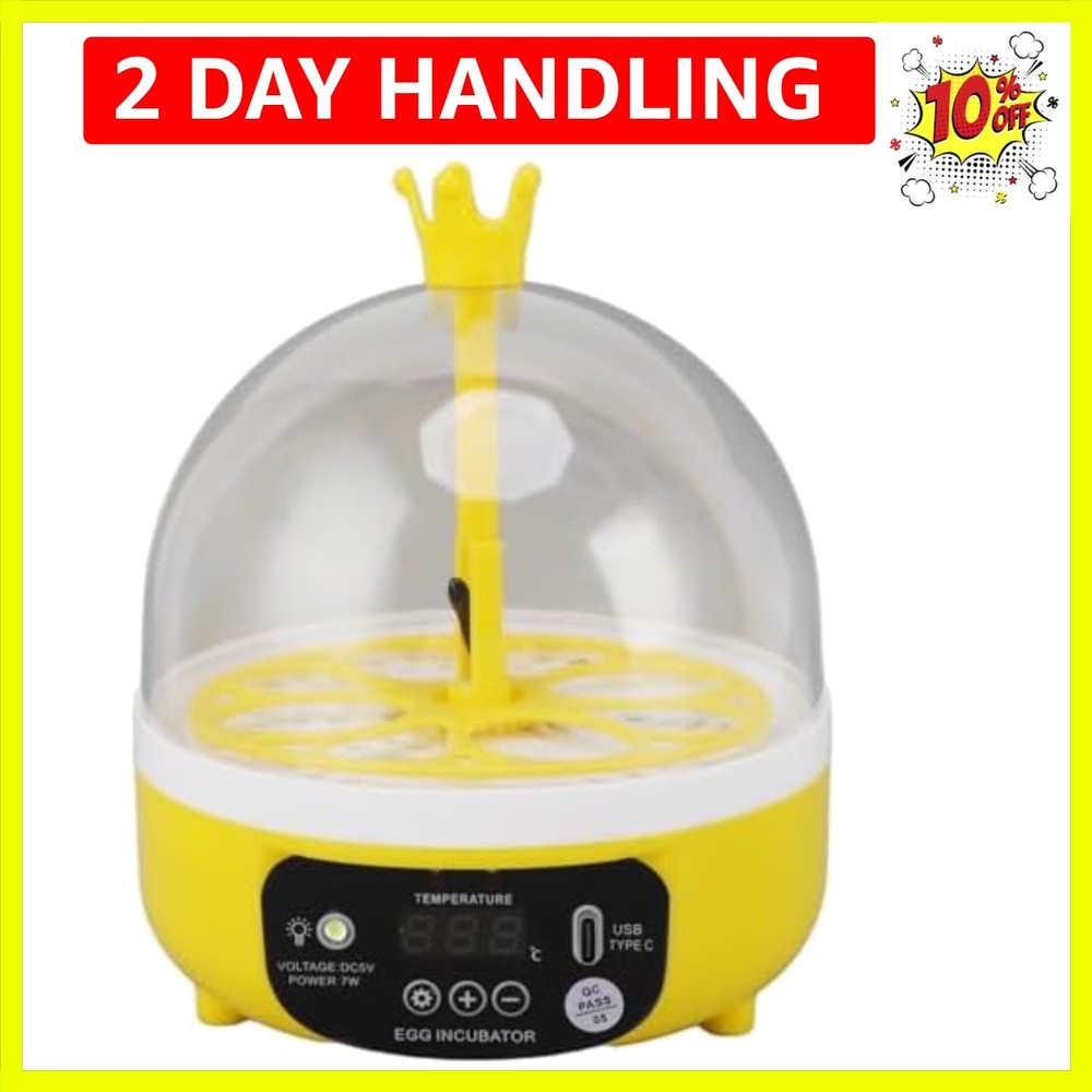 Mini Egg Incubator, Temperature Control Digital Incubators, 4 Eggs Candler Po...