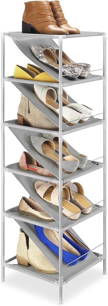 Whitmor Spacemaker Shoe Tower, 5-Tier, Gray