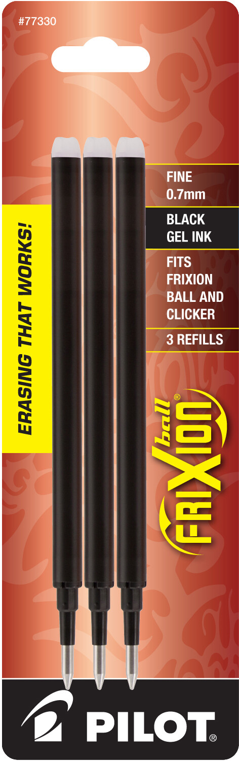 Pilot FriXion Ball Erasable Gel Ink Refills, Fine Point, 3 Packs