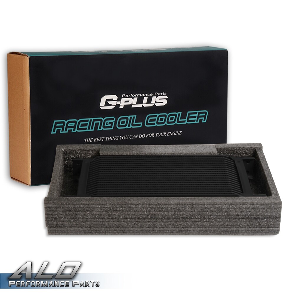 UNIVERSAL 25 ROW 10AN ALUMINUM ENGINE TRANSMISSION OIL COOLER KIT +7" BLACK FAN