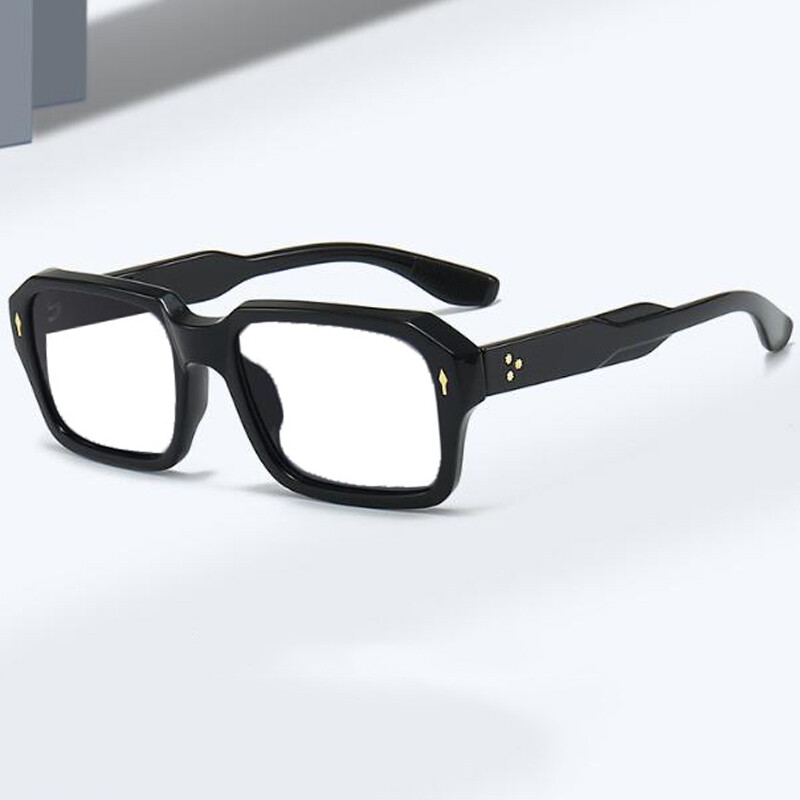 Square Thick Frame Reading Glasses Men Blue Light Blocking Clear Lens Glasses
