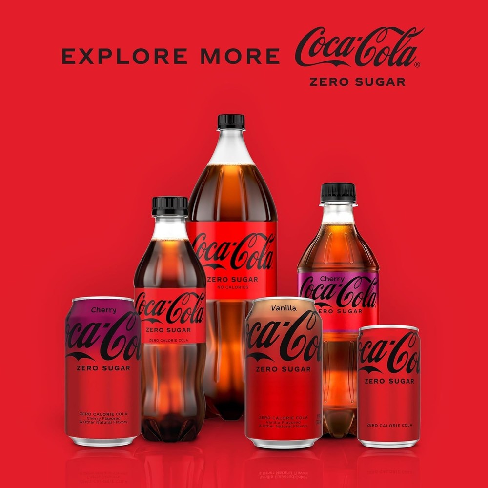 Coca-Cola Zero Sugar, 12 Pack Cans - Refreshing Zero-Calorie Soda Delight