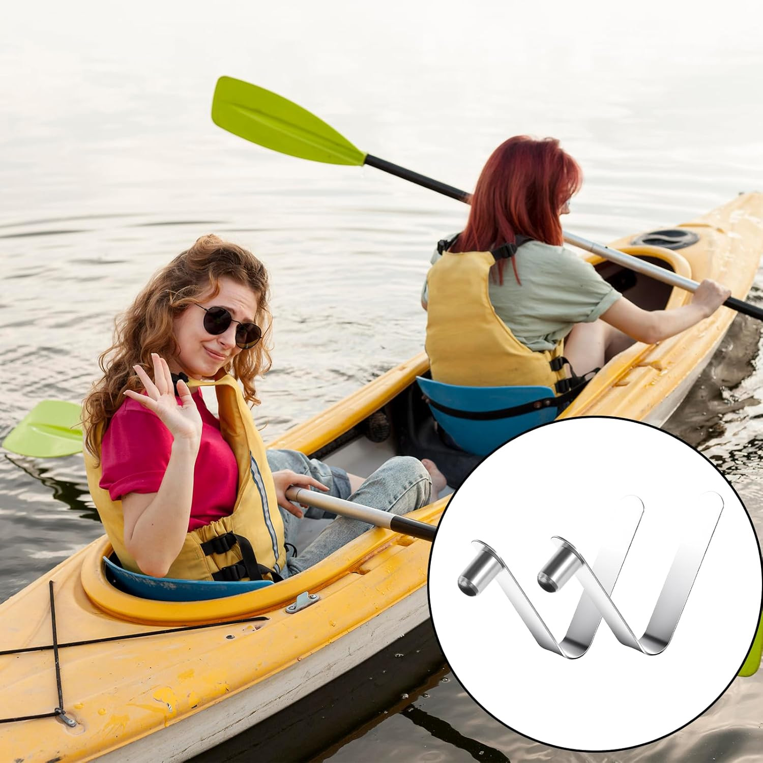 8 Pieces Paddle Spring Snap Clips - Tent Pole Spring Clips, Stainless Steel Push