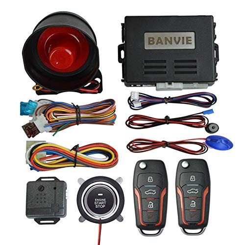 Keyless Entry Security Alarm System + Remote Start + Push to Start Ignition Kit