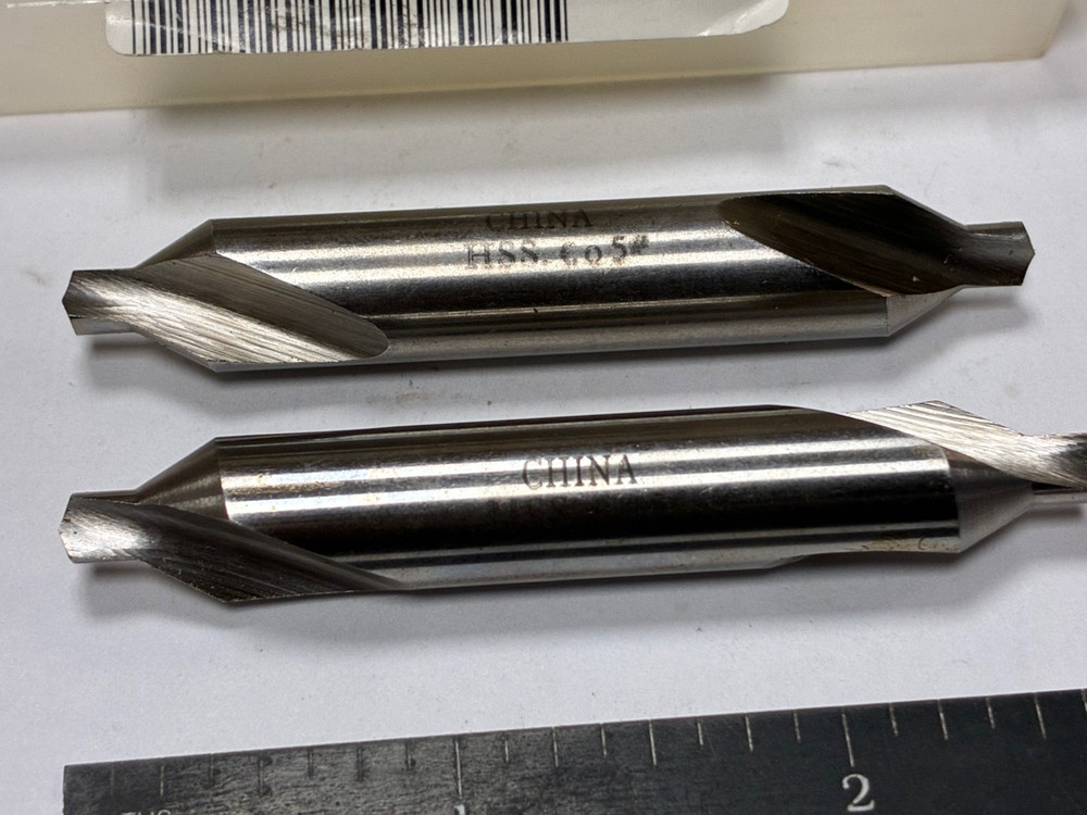 Qty 2, MSC #5, Cobalt Combo Drill & Countersinks, Plain, 2-3/4" OAL, Bright