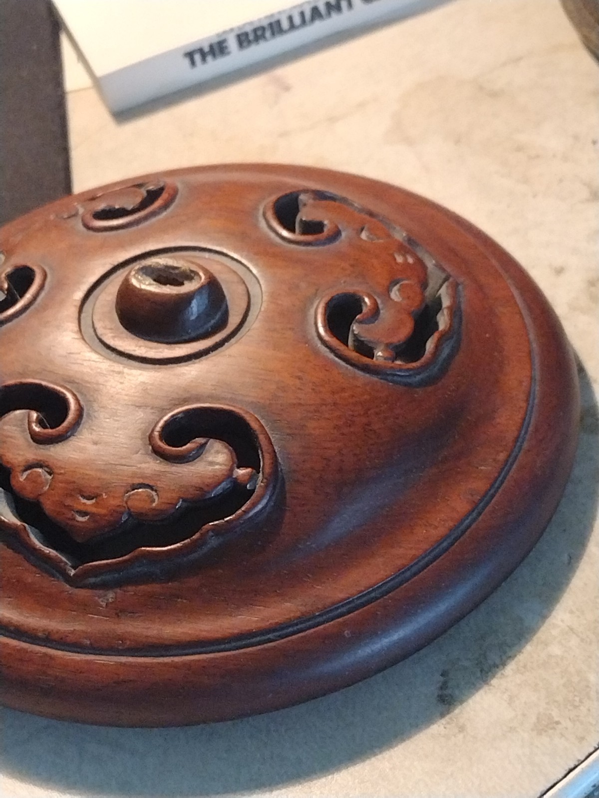 19th CENTURY CHINESE TURQUOISE GREEN GLAZED FOOTED FOO DOG CENSER * W/STAND