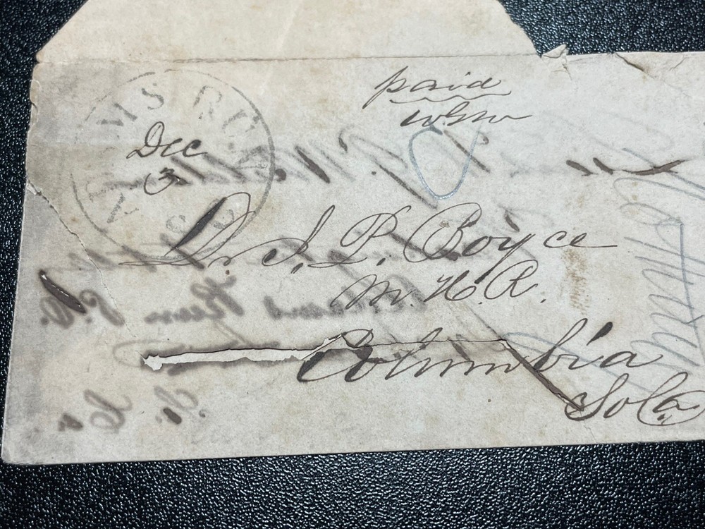 Confederate States Turn Letter Adams Run, SC KSPhilatelics (CSA3)