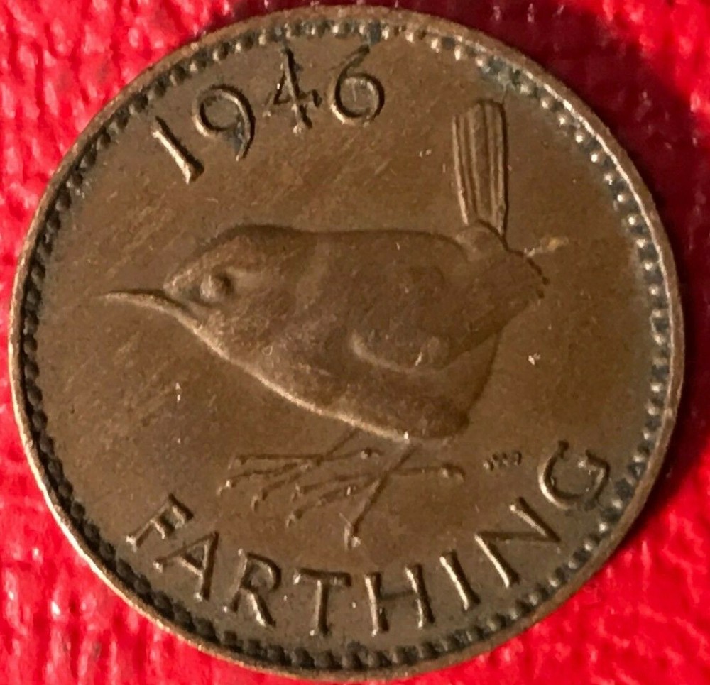 A HIGH GRADE XF 1946 GREAT BRITAIN FARTHING COIN-MAR364