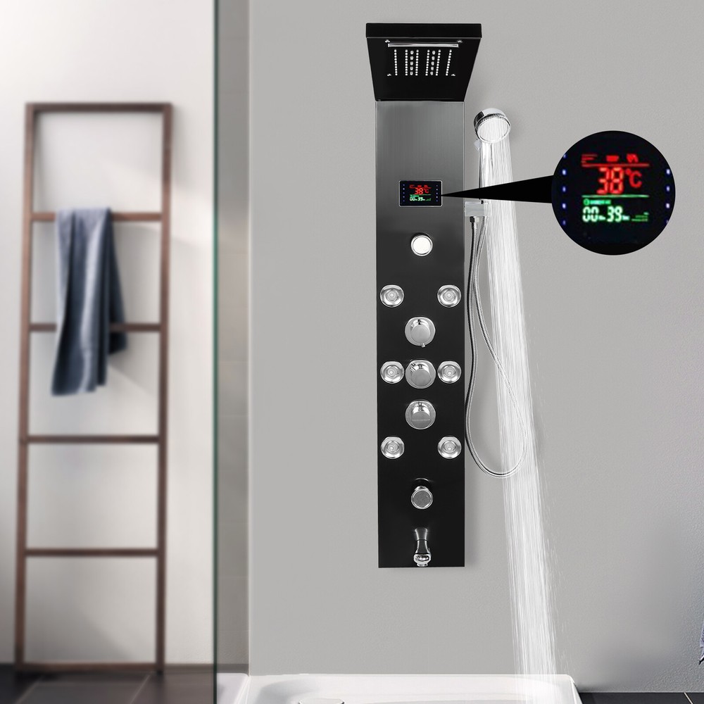Shower Panel Tower System Wall Mounted Rainfall Waterfall Shower Head Shower Kit