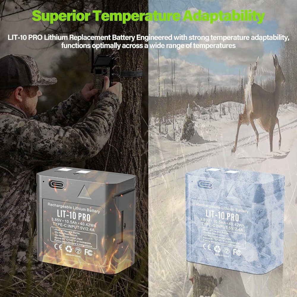 2Pack LIT-10 Battery for SPYPOINT Link-Micro & Cell-Link Cellular Trail Camera