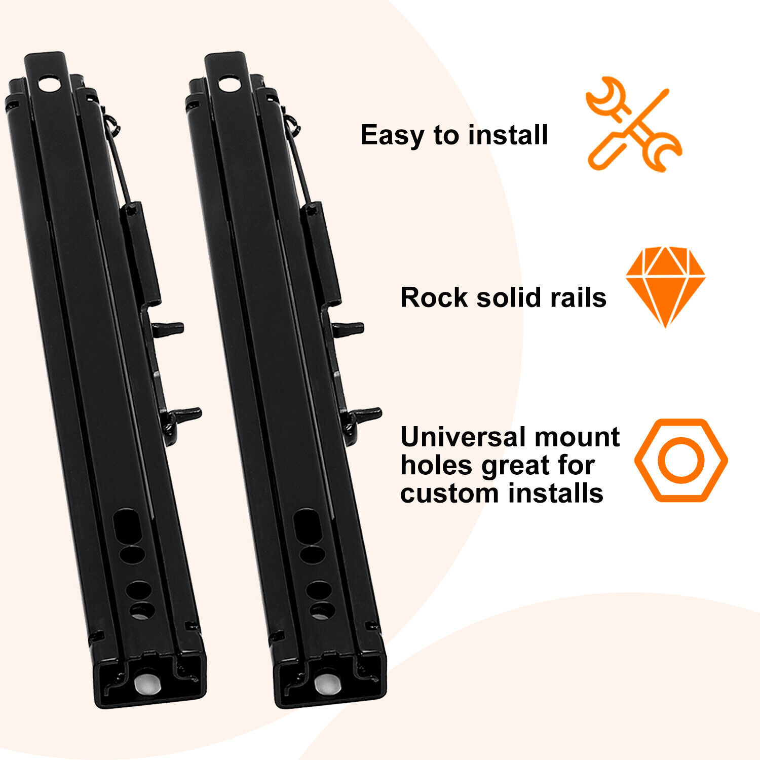 2x Universal Dual Lock Seat Sliders Rails Bracket Track Aessembly Mount Hardware
