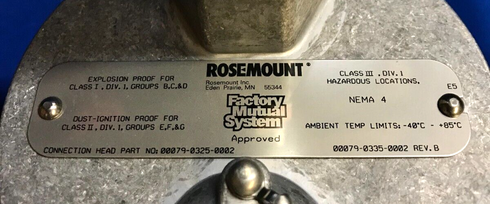 ROSEMOUNT CONNECTION HEAD 00079-0325-0002