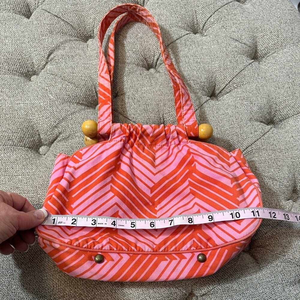 Vintage Old Navy Pink & Orange Chevron Patterned Bag