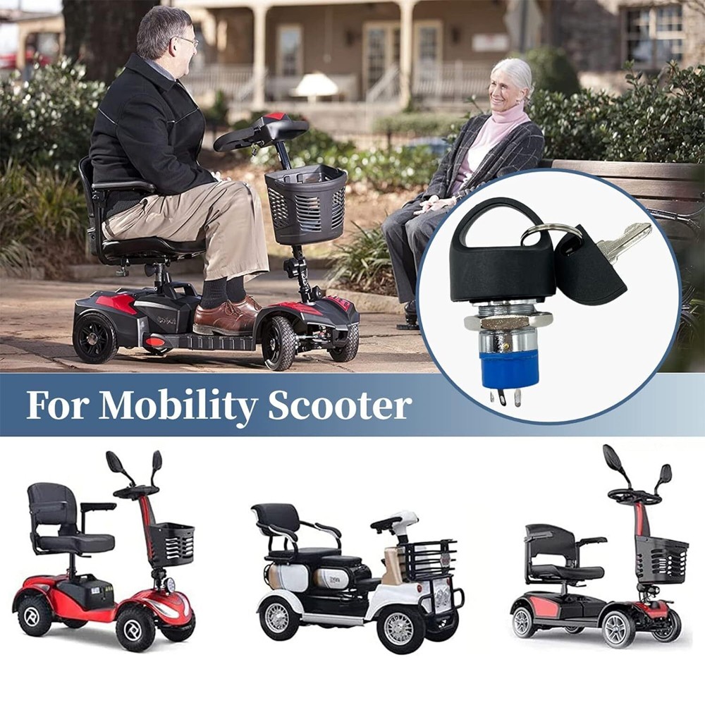 2X Spare Start On/Off Ignition Switch Lock With Keys For Pride Mobility Ccooters
