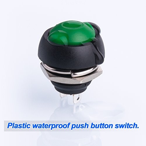 12MM Waterproof Momentary Push Button Switch 15PCS ON- Off Switch (5 Colors)