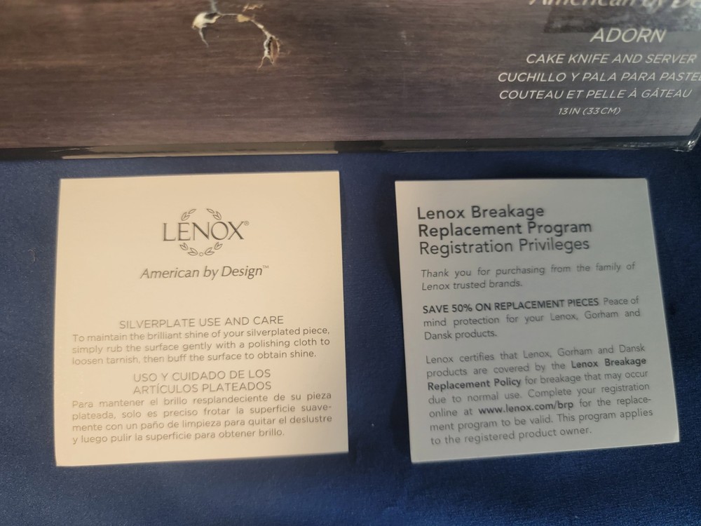 Lenox Cake And Server Set. Adorn