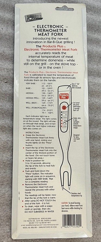 Products Plus Electronic Thermometer Meat Fork New In Original Package