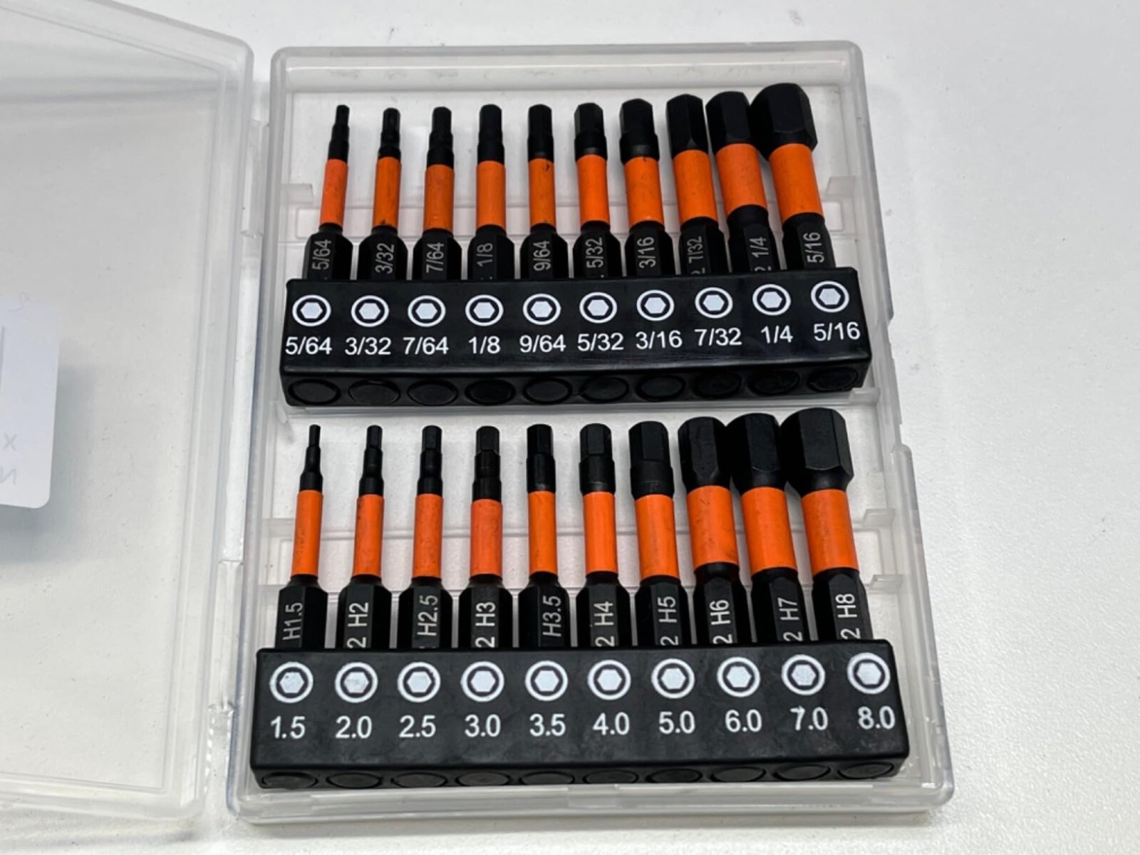20 Pcs Hex Bit Set, Impact Hex Head Allen Wrench Drill Bit Set Metric, SAE, 1/4"