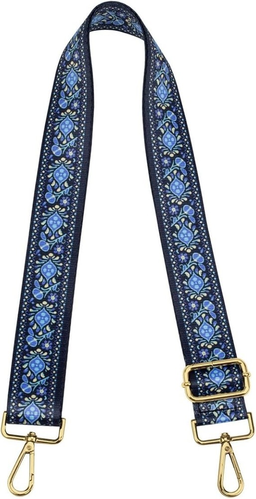 Crossbody Strap Replacement Adjustable Guitar Style Multicolor 09-flower Blue