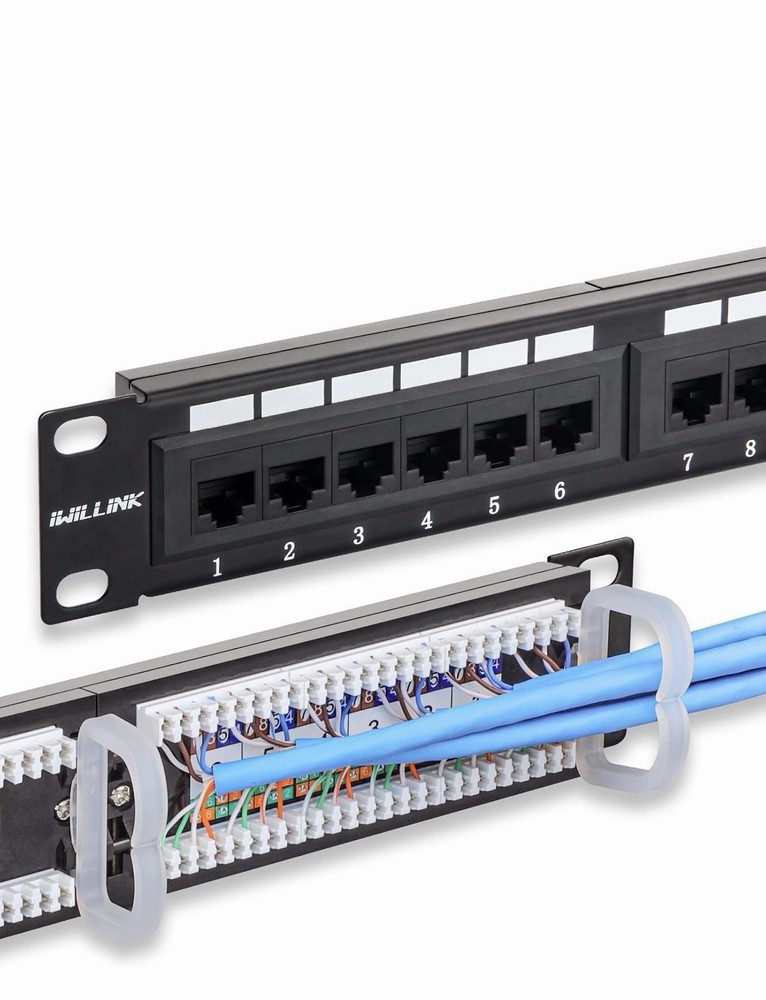 iwillink UL-Listed 24 Port Patch Panel Cat6 Patch Panel RJ45 Keystone Network...