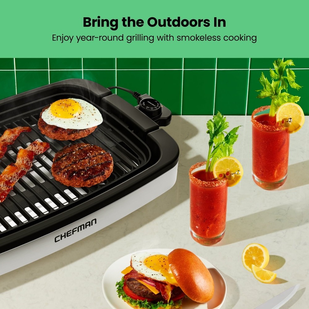 NIB Chefman Indoor Electric Grill 6 Serving Smokeless Temperature Control
