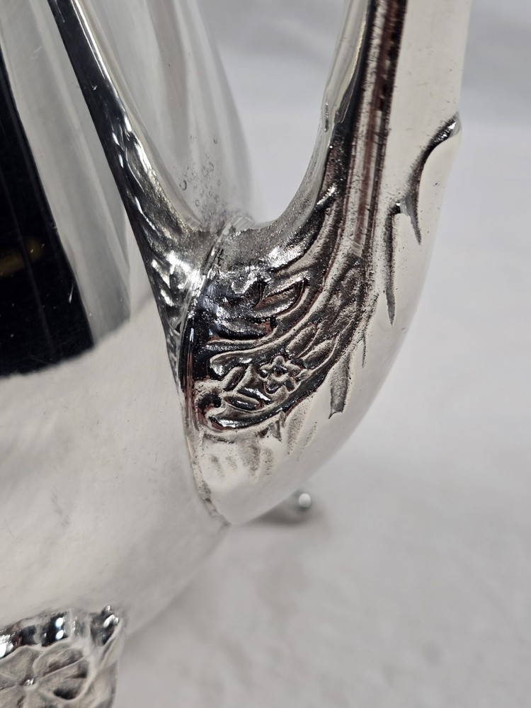 Vintage Leonard Silverplate Coffee Pot Ornate Footed Teapot Hinged Lid