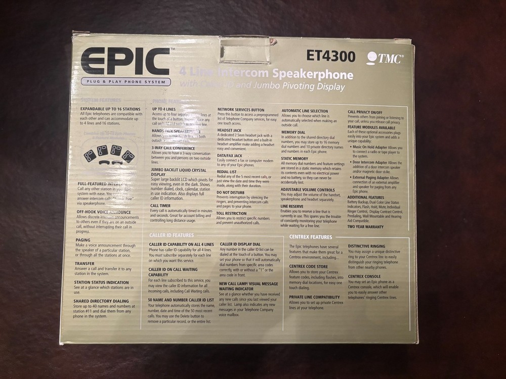 TMC ET4300 4 Line Intercom System