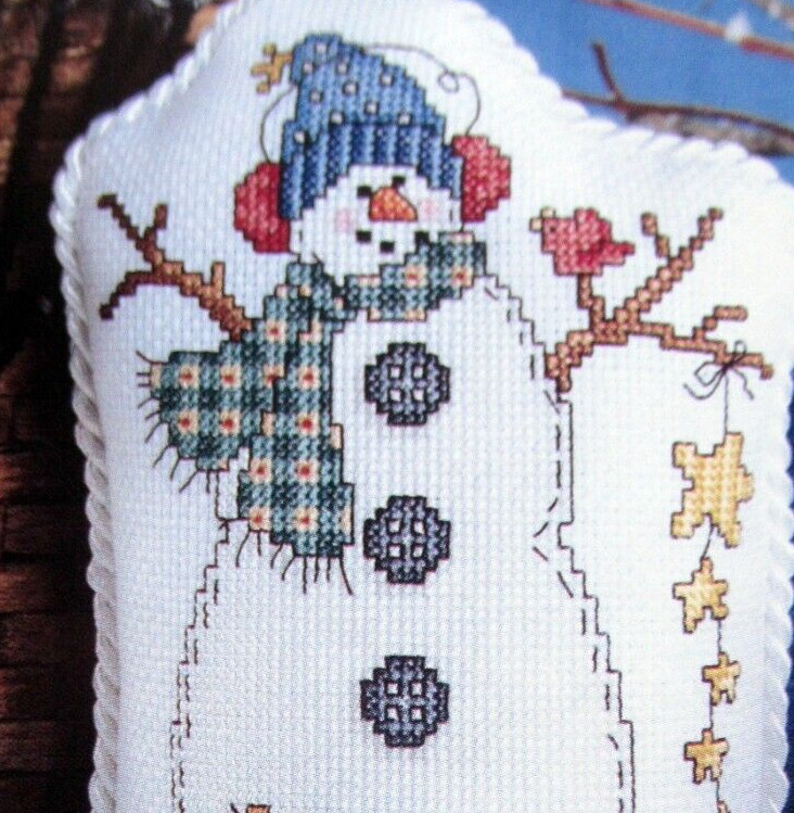 Patchwork Snowman Pals Assorted Christmas Greetings CROSS STITCH PATTERNS